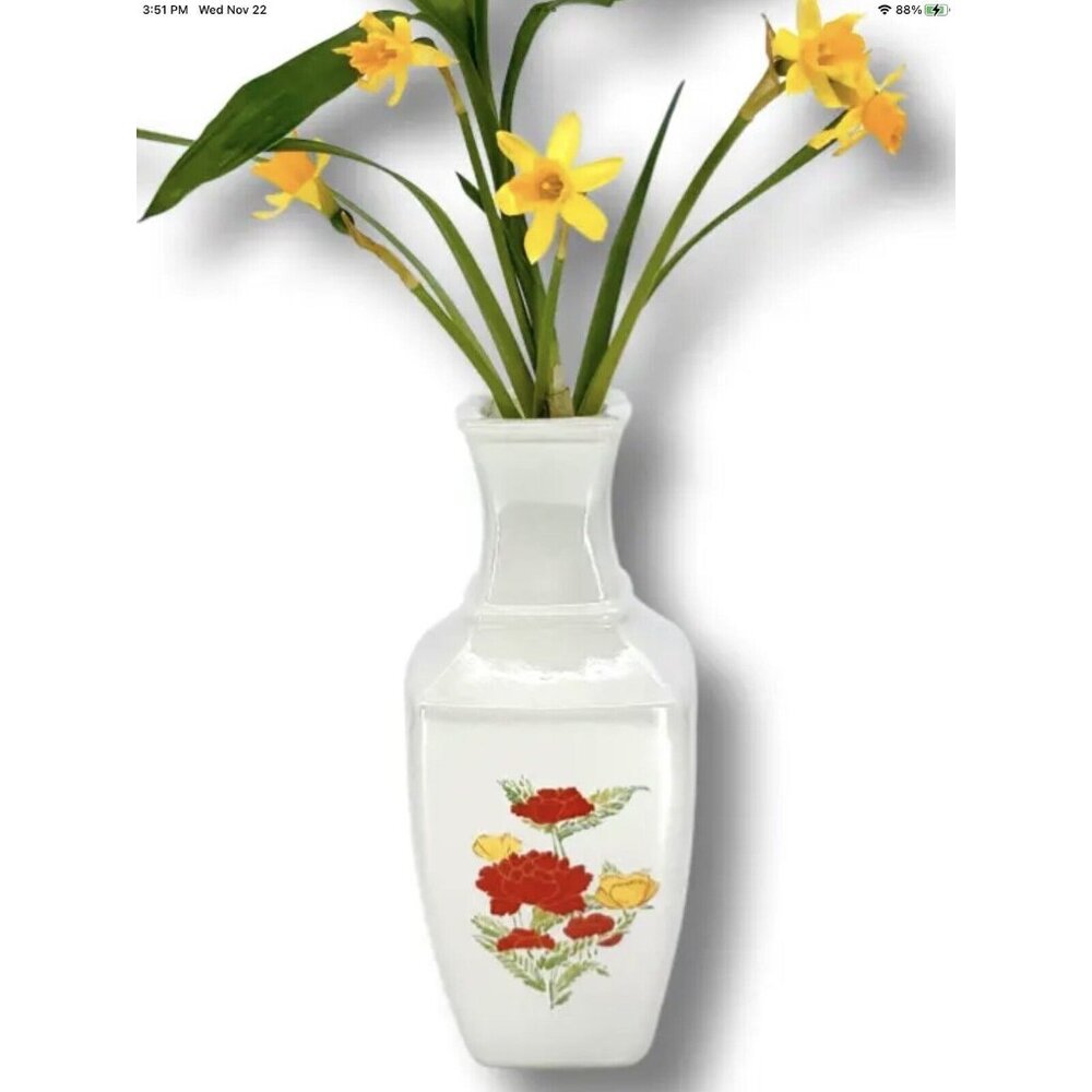 Poppy Imari Extraordinaire Floral Bud Vase VTG Avon Farmhouse Chic MCM Botanical
